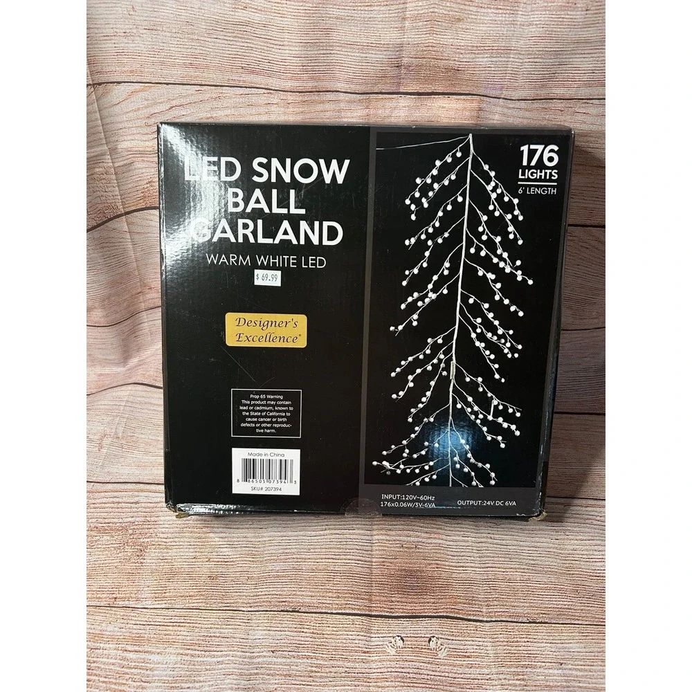 LED snowball garland